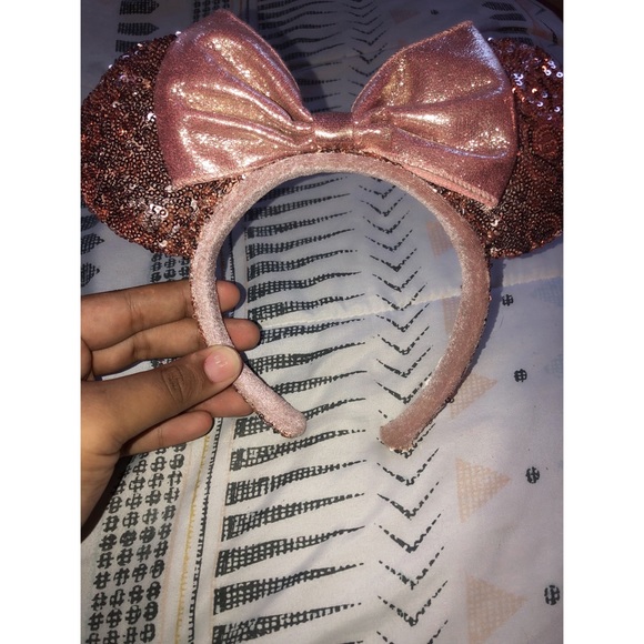 New Tokyo Disney Resort Minnie Mickey Mouse Bow Discolor Sequin Headband Ears